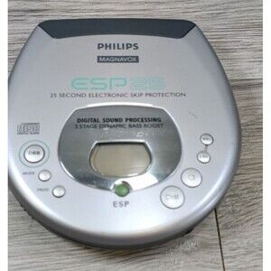 1998 Philips Magnavox 25 Seconds ESP Portable CD Player AZ7483/17-Works See VID